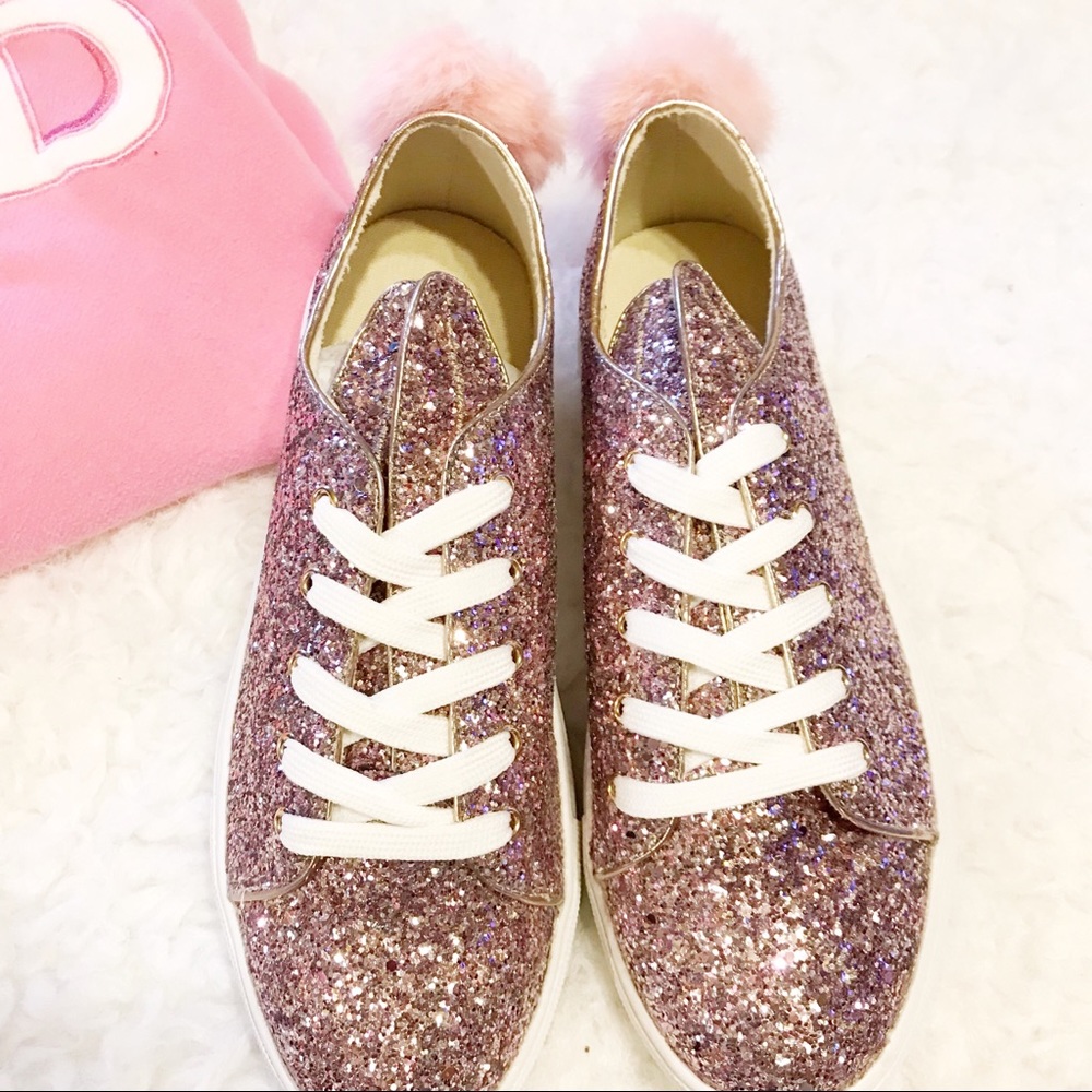 Women pink glitter bunny sneakers - Picture 8 of 9
